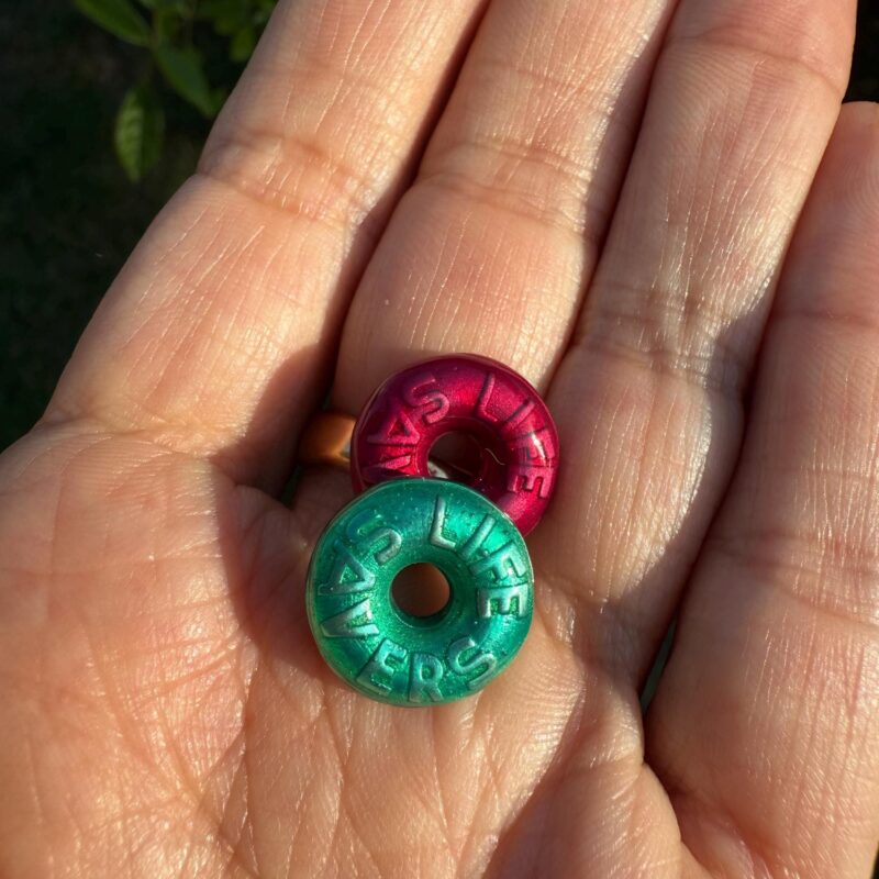 Life Saver Pendant with enamel in various colors of your choice - Candy Collection